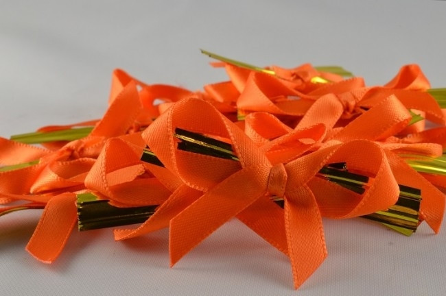 Y595 - 6mm Coloured Satin Bows (100 Pieces)-26 Orange