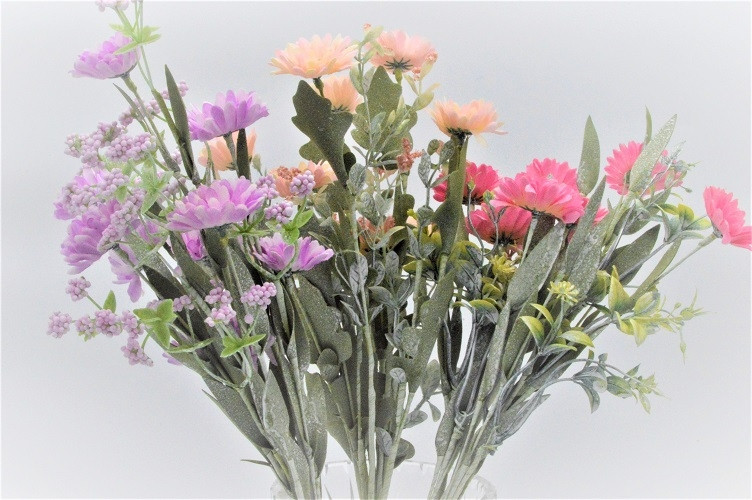 33022 - Pastel Coloured delicate floral petals with foliage.  Height  45cms ,  Width 15cms  (approx) 