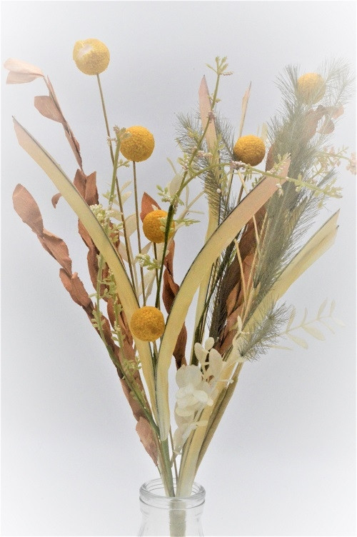 33025 - A delicate floral display with a variety of colours and textures.  Height  52cms ,  Width 25cms  (approx) 