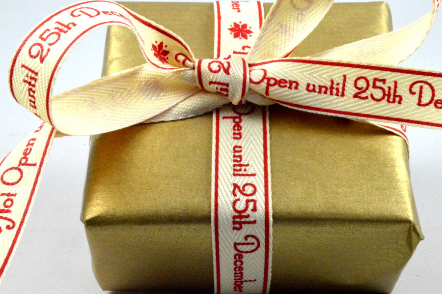 55080 - Do not open until 25th December Christmas Ribbon x 10 Metre Rolls!