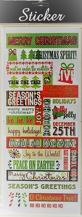 88101 - Red & Green Merry Christmas Sticker Selection