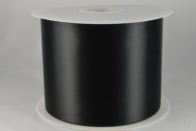 54033 100mm - Black Single Satin Sash Ribbon (50 Metres)