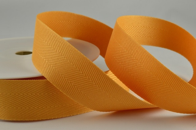 Y488 - 25mm Gold woven edge herringbone ribbon x 10mts