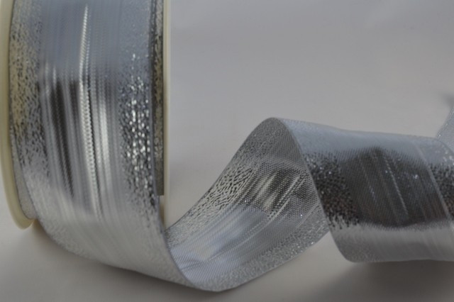 50018 - 10mm Silver Lurex Ribbon (20 Metres)
