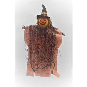 22099 - Pumpkin Halloween hanging decoration.   Height 30cms , Width  17cms  (Approx) 