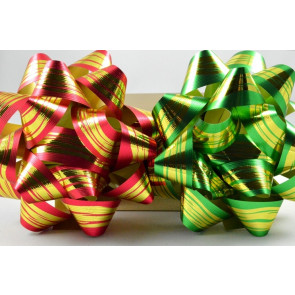 31162 - Gift Packs of 2 x Golden Striped Self Adhesive Bows