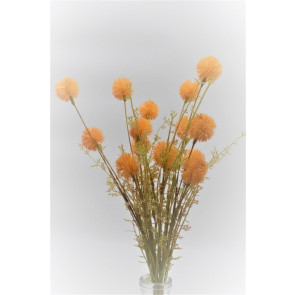 33028 - Pale orange floral display with soft textures of accompanying leaves.  Height  58cms ,  Width 21cms  (approx) 