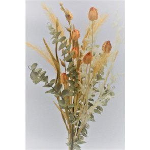 33031 - A wonderful floral multi coloured display with varying textures of leaves and grasses.  Height  54cms ,  Width 25cms  (approx) 