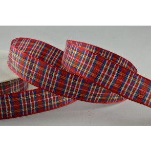 53780 - 38mm Red Tartan Ribbon (25 Metres)