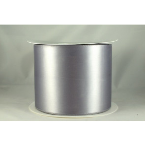 54033 100mm - Silver Single Satin Sash Ribbon (50 Metres)
