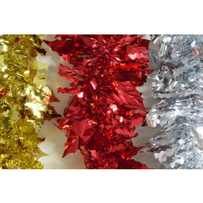 88138 - Coloured Holly Leaf Tinsel x 2 Metre Lengths!