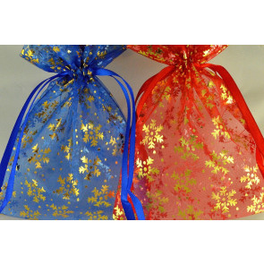 88174 - 13cm x 18cm Snowflake Printed Organza Bags (3 Bags)
