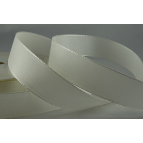 Y727 - 15mm Taffeta Ribbon-15mm-52 Off White-50 Metres