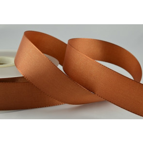 Y728 - 15mm Taffeta Ribbon-15mm-55 Brown-50 Metres