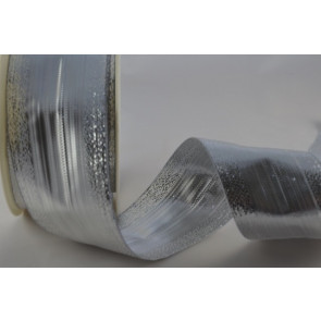 50018 - 10mm Silver Lurex Ribbon (20 Metres)