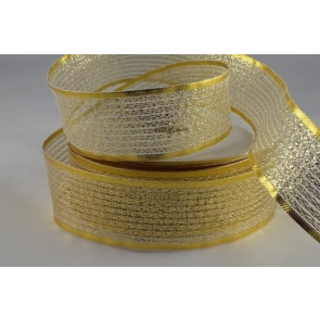 50019 - 40mm Gold Lurex Ribbon (25 Metres)