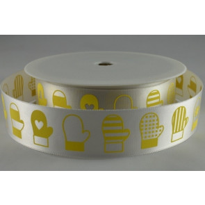 Y429-54592 - 15mm Printed Coloured Baking Gloves (20 Metres)-15mm-13 Yellow