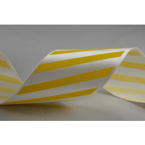 Y783 - 38mm Candy Stripe Ribbon (10 Metres) - Yellow 12