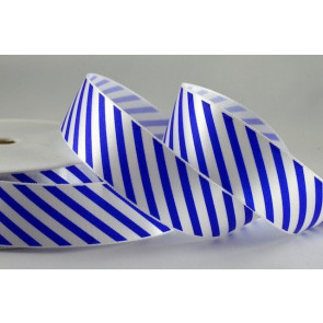 Y784 - 38mm Candy Stripe Ribbon (10 Metres) - Royal 75