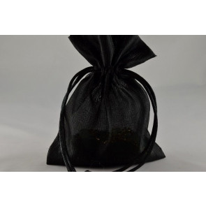 Y789 - Black Satin bags with Tassels  (6 Bags per Pack)