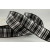 Y733- 12mm Tartan Ribbon-12mm-423 Black & White-100 Metres