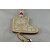 Y794- Wooden Multi Coloured Santa Boot with Loop (1 Piece)-9cm x 7.5cm-54 Beige & White-1 Piece
